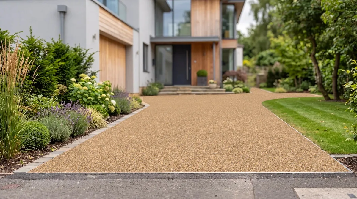 A driveway drawn in Farmhouse Gold by the visualizer